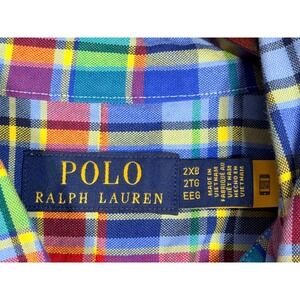 Polo Ralph Lauren Mens 2XB Plaid Button Down Shirt Multicolor Cotton Long Sleeve